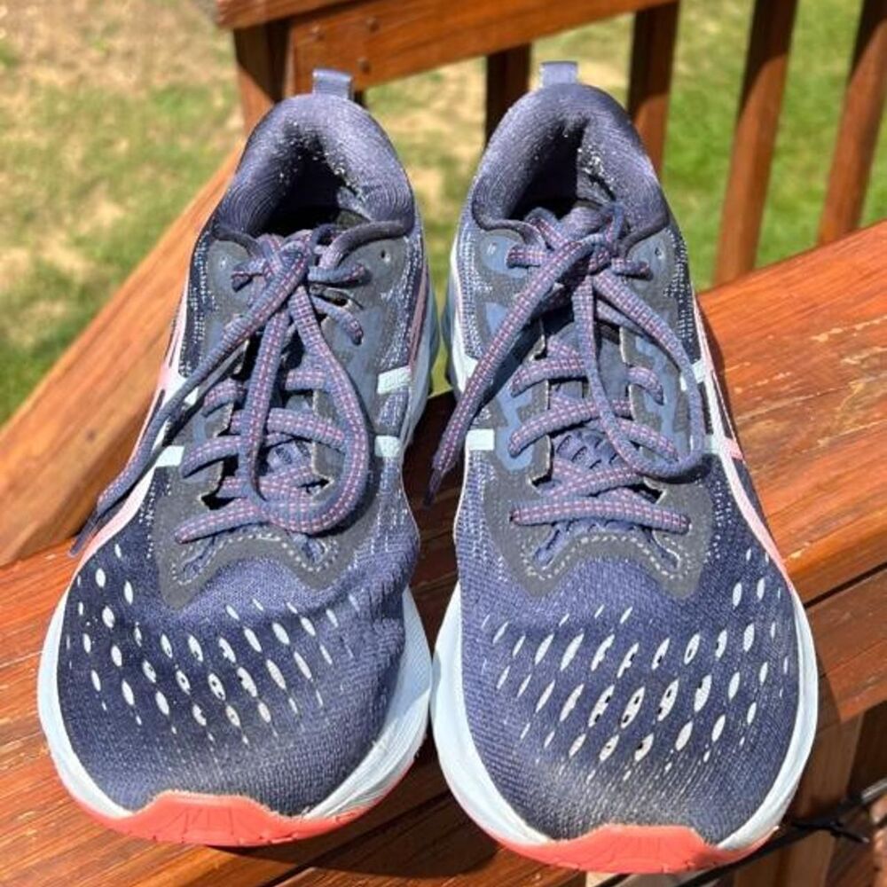 Asics Women's 8.5 Nov Blast 2 Blue OrangeRunning Jog Sneakers